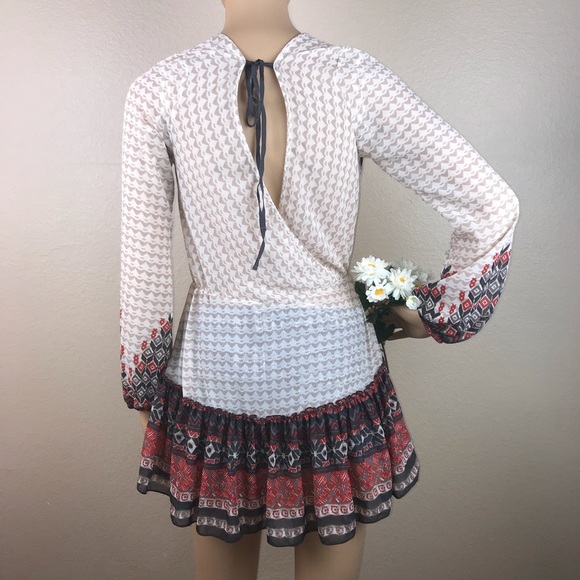 Free People Western Aztec Ruffle Peasant Blouse - Picture 5 of 7